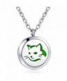 Aromatherapy Diffuser Necklace Essential Stainless - love cat necklace - C6186DNUACI