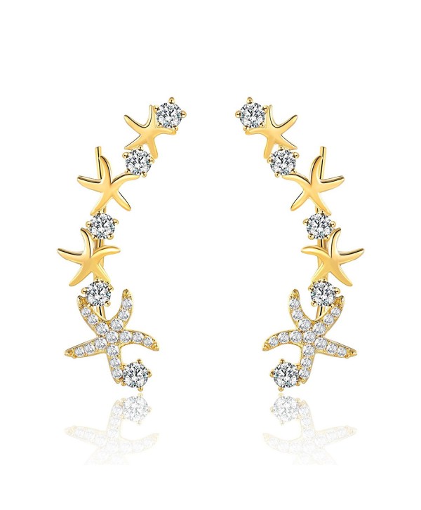 Mevecco Crawler Climber Earrings Jewelry Star3 GD - Star3 Gold - CC186L38RLN