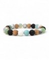 Mana Vibes Multi Colored Essential Oil Bracelet- Lava Rock Natural Rosewood White Howlite Amazonite 8mm - CX12O2UIYAP