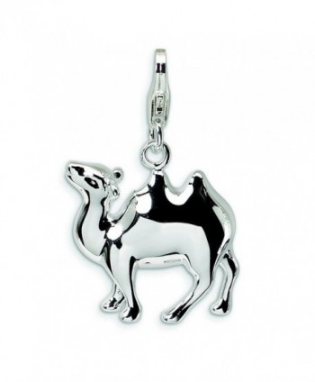 Sterling Silver 3-D Enameled Camel W/Lobster Clasp Charm - CD114W6RZ3Z