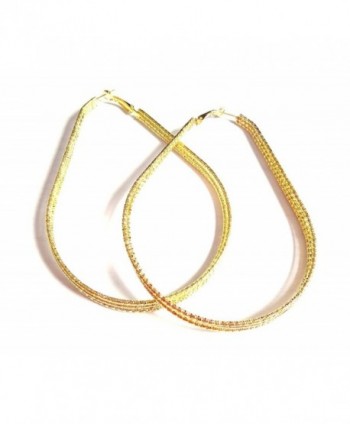 Large Hoop Earrings Teardrop Hoop Earrings Silver or Gold Tone 3 inch wide - CR12IPY151R