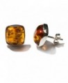 Amber Sterling Silver Perfect Square Stud Earrings - CX182WLMRL4