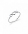 Triple Heart Interlocked Infinity Ring - Sterling Silver Round Cut Promise Band Sizes 5 to 12 - CX182IQWXIQ