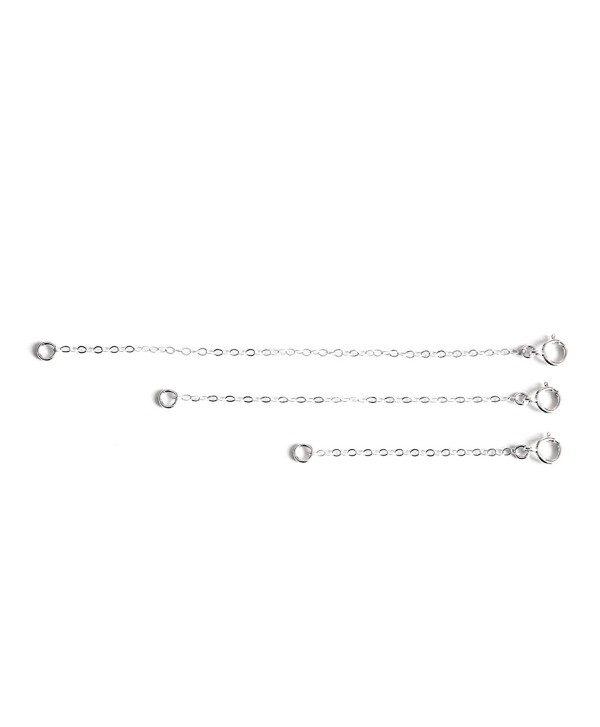 Sterling Silver Necklace Bracelet Extender Chain 3pc Set - 2"- 3"- 4"- by Wild Moonstone - CI186GOOA87