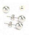 3MM High Polish 14K White Gold Classy Ball Earrings with (Friction Post/Tension Back) - Crazy2Shop - CA117I0BW1D