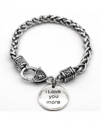 Antique Silver Tone Braid Inspiration Bracelet- I Love You More- Handmade in USA- SB11 - C8186TW2I8Z