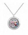 Q&Locket Sister Flower Butterfly Crystal Floating Charms Womens Living Glass Locket Pendant Necklace - C112JYLNB5N