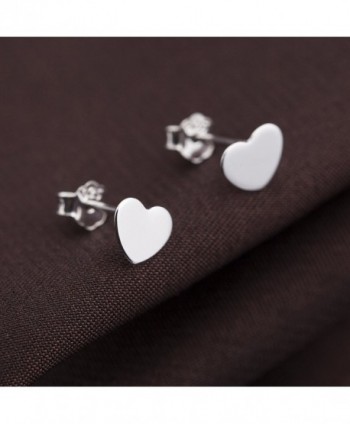 Sterling Silver Heart Earrings Women in Women's Stud Earrings