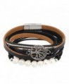 Jenia Leather Bracelet Pearl Wristband