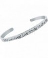 Inspirational Bracelet BELIEVED Positive Friendship - Stainless Steel - CA1879N049N