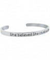 Inspirational Bracelet BELIEVED Positive Friendship in Women's Cuff Bracelets