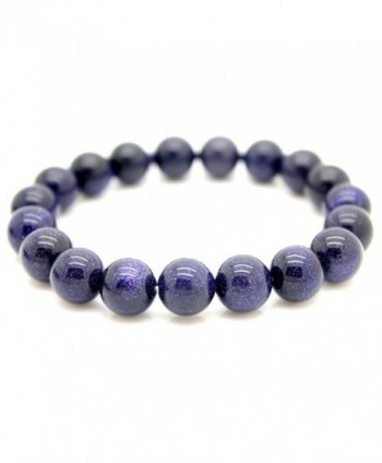 5 Size for Choose Blue Gravel Beads Blue Star Stone Bracelet Real Natural Gemstones Healing Power Bangle - 12mm - C11838YMXO9