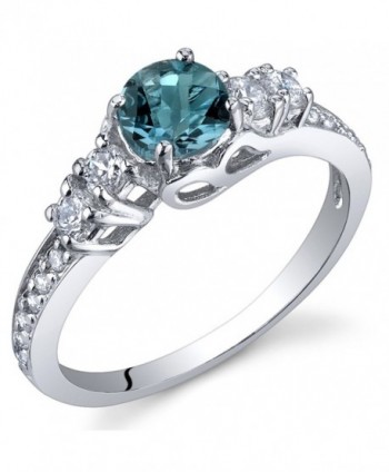 Enchanting 0.50 Carats London Blue Topaz Ring in Sterling Silver Rhodium Nickel Finish Sizes 5 to 9 - CG115WB7ZVV
