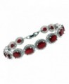 Sterling Silver Gemstone Bracelet Cherry Ruby Emerald Blue Sapphire 7 inch - CO17Z4XXY8M