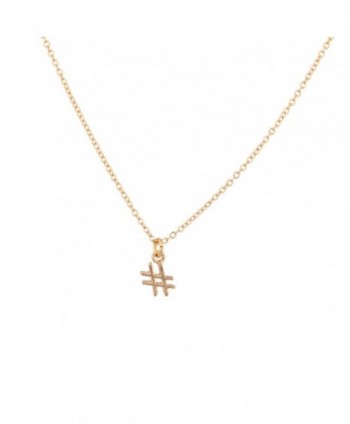 Lux Accessories Hashtag Pendant Necklace - CJ11V1OFVZ5