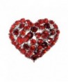 Alilang Crystal Rhinestone Valentine Heart Love Brooch Pin - Red - CY119LR4NDF