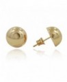 Half Ball Button Moon Stud Post Earring Yellow Plated 925 Sterling Silver - CM12N1LE1GJ