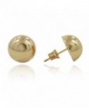 Button Earring Yellow Plated Sterling in Women's Stud Earrings