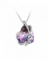 T400 Jewelers "Bowtie Knot" Heart Pendant Necklace Made with Swarovski Crystals - Purple - CS17Z3SNRSW