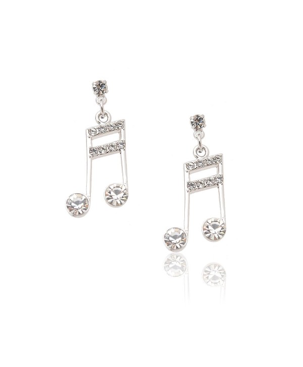 Spinningdaisy Silver Plated Ottava Alta Music Note Earrings - CU1142CN5PB