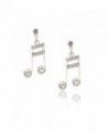 Spinningdaisy Silver Plated Ottava Alta Music Note Earrings - CU1142CN5PB