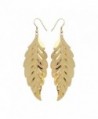 Gold-Tone Leaf Earrings Lightweight Cutout Drop Dangles by Ivette De Pasquali - CK188HEMA6M
