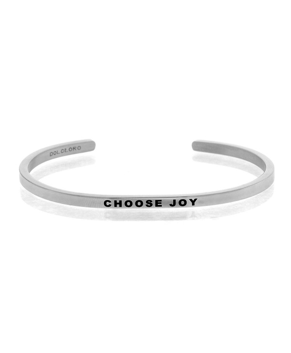 Mantra Phrase: CHOOSE JOY - 316L Surgical Steel Cuff Band - C312N3WOCVM