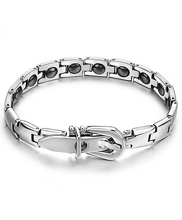 Womens Titanium Magnetic Therapy Link Bracelet With Magnets- Power Balance - C312ED1XJPB