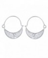 NOVICA .925 Sterling Silver Filigree Endless Hinged Hoop Earrings- 26mm- 'Fiesta' - C8113SWUHFH