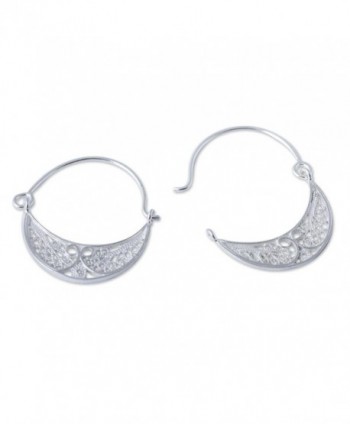 NOVICA Sterling Filigree Endless Earrings in Women's Hoop Earrings