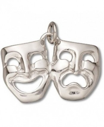 Sterling Silver 3D Actors Comedy And Tragedy Drama Mask Charm - CM11GR8SH6Z