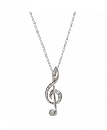 Silver Treble Clef Necklace & Pendant - CX114QNIXCB