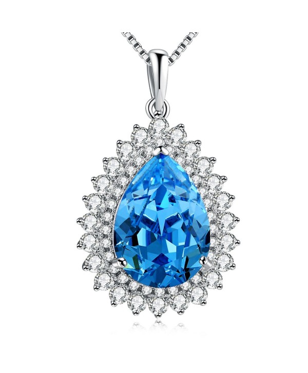 Necklace PLATO Teardrop Neckalce Swarovski - Blue - C812GA2K8VX