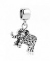 LilyJewelry Elephant Dangle Charm Animal Beads For European Bracelets - White - C4184QYC42D