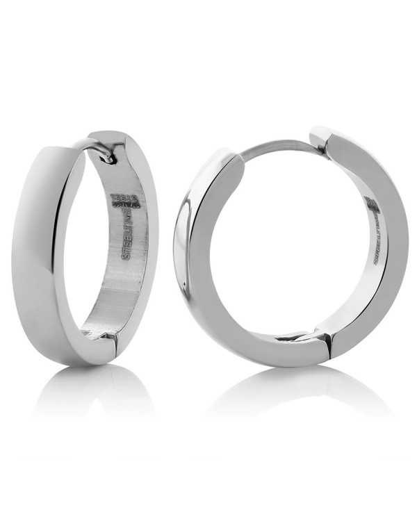 Stainless Steel Round Huggies Hoop Earrings (20MM Diameter & 4MM Width) - CL11G4P1U29