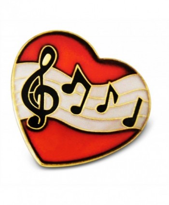 Musician Heart Treble Clef & Notes 3-Piece Lapel or Hat Pin & Tie Tack ...