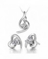 YLR White Gold Plated Love Heart Charm With CZ Fashion Jewelry Necklace Earring Women Sets - CN11VZPNLV1