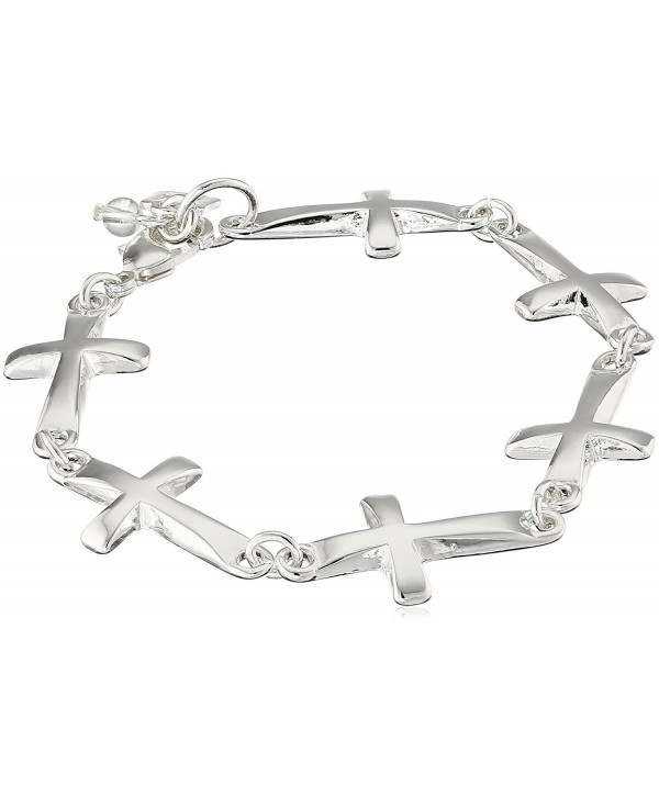 Robert Lee Morris Soho Silver Cross Link Bracelet - CQ11R5C4BDF