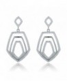 GULICX Crystal Baroque Style Art Deco Dangle Earrings Silver Tone Clear Cubic Zirconia - C512LUC5JAN