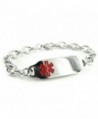 MyIDDr - Pre-Engraved & Customized Pacemaker Medical ID Bracelet- Wallet Card Incld- Red Symbol - CO114JFDZJH