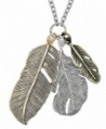 Bohemia Long Mixed Metal Feather Pendant Necklace - SPUNKYsoul Collection - CW11AI8JH9F