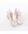Crystal Rose Gold Dangle Earrings in Women's Drop & Dangle Earrings