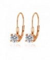 Sterling Prong Set Leverback Earrings Swarovski