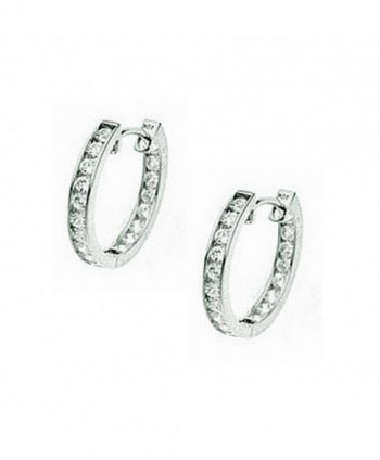 Sterling Silver Zirconia Channel Earrings