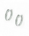 Sterling Silver Zirconia Channel Earrings