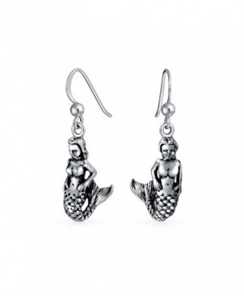 Bling Jewelry Nautical Mermaid Sterling Silver Dangle Earrings - C2116PU4E3P