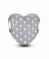 Glamulet 925 Sterling Silver Paved Gemstone Heart Love Charms Beads Fits Pandora Bracelet- Ideal Gifts - Clear - C617X3GXHK7
