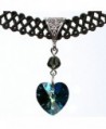 Twilight's Fancy 14mm Swarovski Crystal Heart Pendant Choker Necklace - Bermuda Blue - CT11TLHWPN5