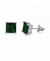 Solitaire Earring Princess Simulated Sterling