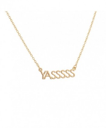 Lux Accessories YASSSSS Yas Extreme Satisfaction Oh Yea Pendant Necklace - CR11VUAQRIT